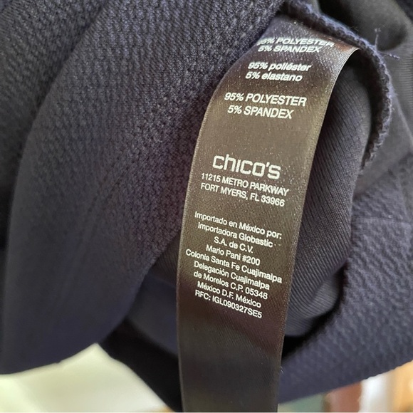 CHICO'S Traveler's Knit Dark Navy Blue Mock Turtle Sleeveless NWT Size 0 - Picture 5 of 6